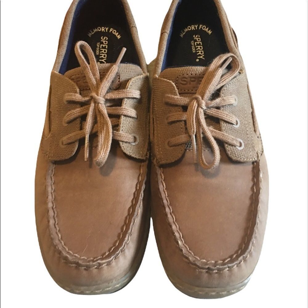 Sperry Topsider Snake Print Embossed Brown Leather Lace Up Boat Shoes Size 11